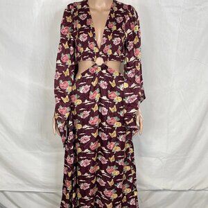 Miguelina Women’s Amora Cut-Out Floral Maxi Dress Multicolor Size L